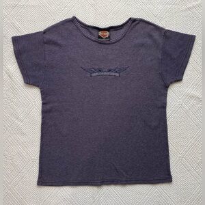 Harley Davidson with wings purple shirt